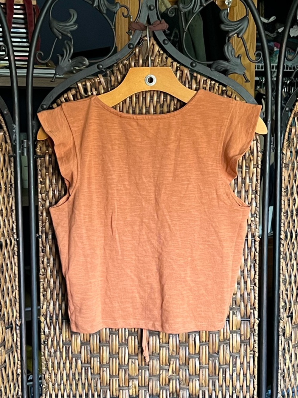 S Roxy Ruched Orange Blouse - Picture 7 of 7